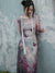 Oil Painting Print Mesh Dress with Inner
