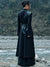 Inscription Embroidered Leather Shirt Dress
