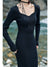 Goddess Collar Slim-Fit Knitted Dress