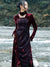 Gothique Rouge - Velvet Lace Detailed Dress
