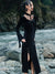 Gothique Noire - Velvet Lace Collar Dress