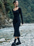 Goddess Collar Slim-Fit Knitted Dress