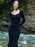 Goddess Collar Slim-Fit Knitted Dress