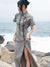 Grey Plum - Contemporary Cheongsam Dress