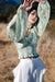 Thé Vert- Tie Dyed Chiffon Puff Sleeve Top